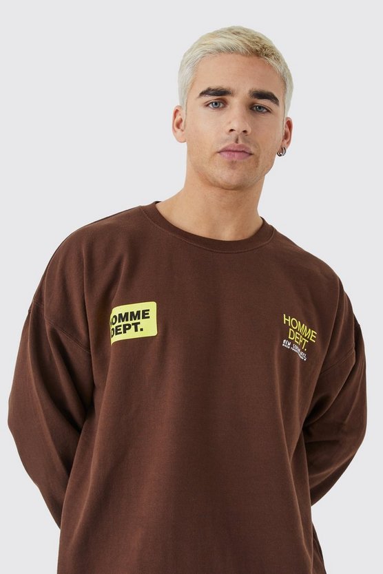 Oversize Sweatshirt mit Homme Department-Print
