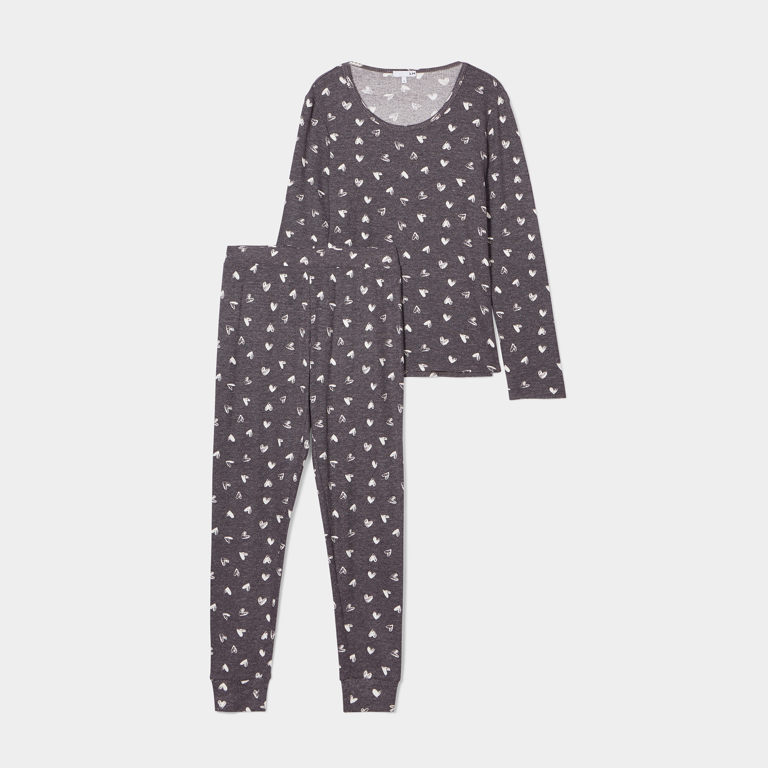 Ensemble pyjama pantalon 2 pièces gris femme | La Halle