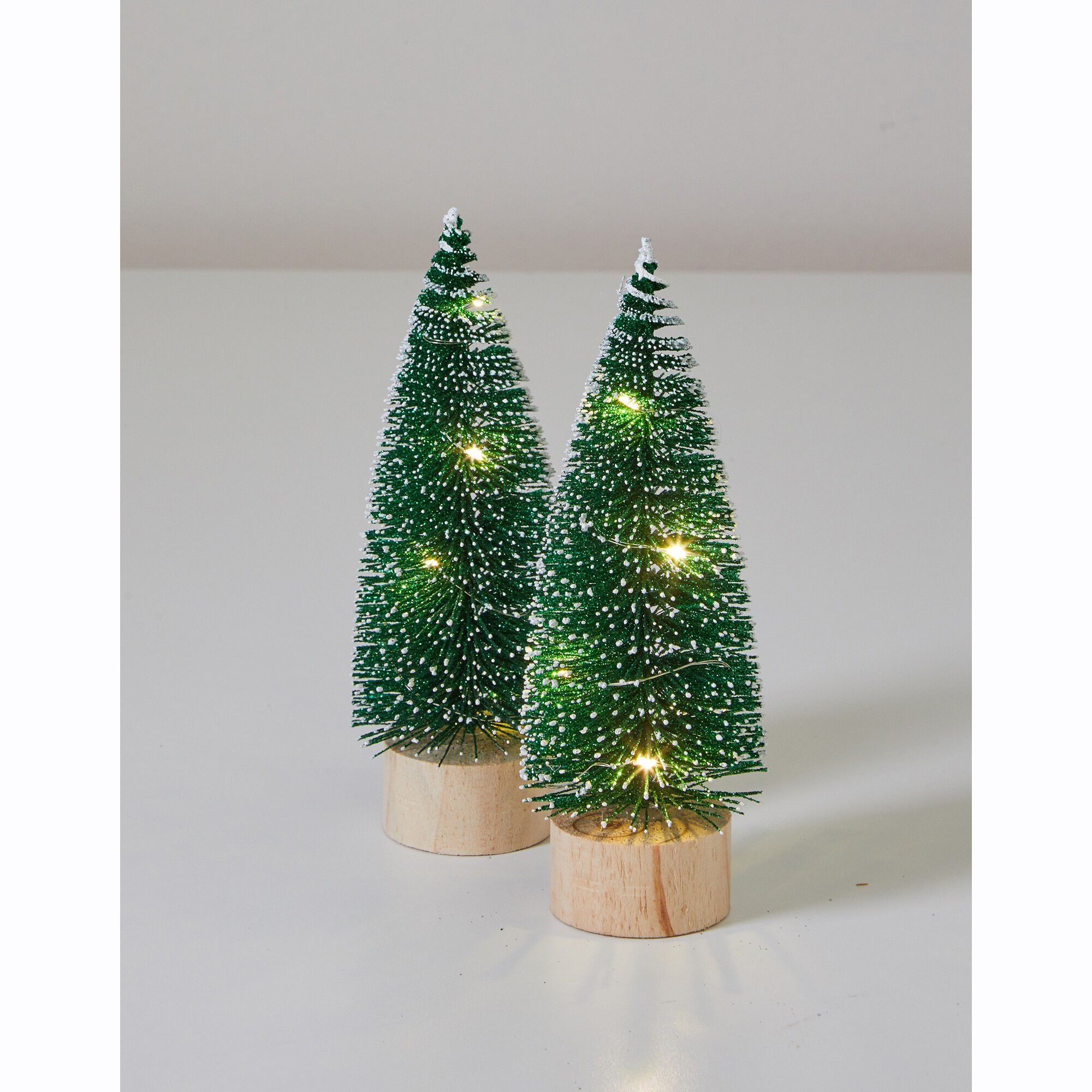 Lot de 2 sapins lumineux à leds vert