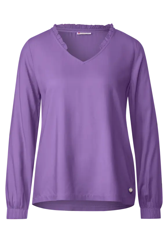 Street One Unifarbene Bluse mit Rüschen