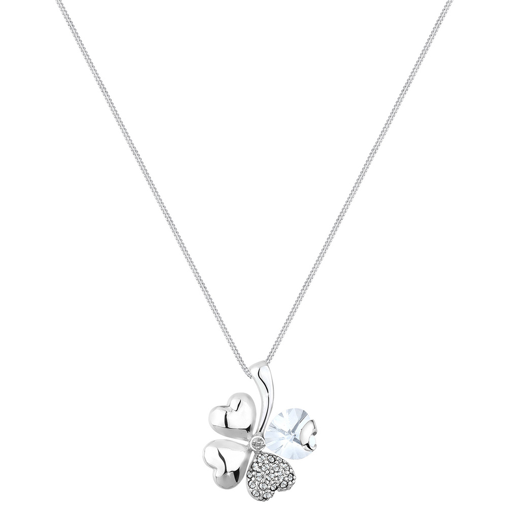 Elli Elli Collier Kleeblatt Herz Kristalle Silber collier