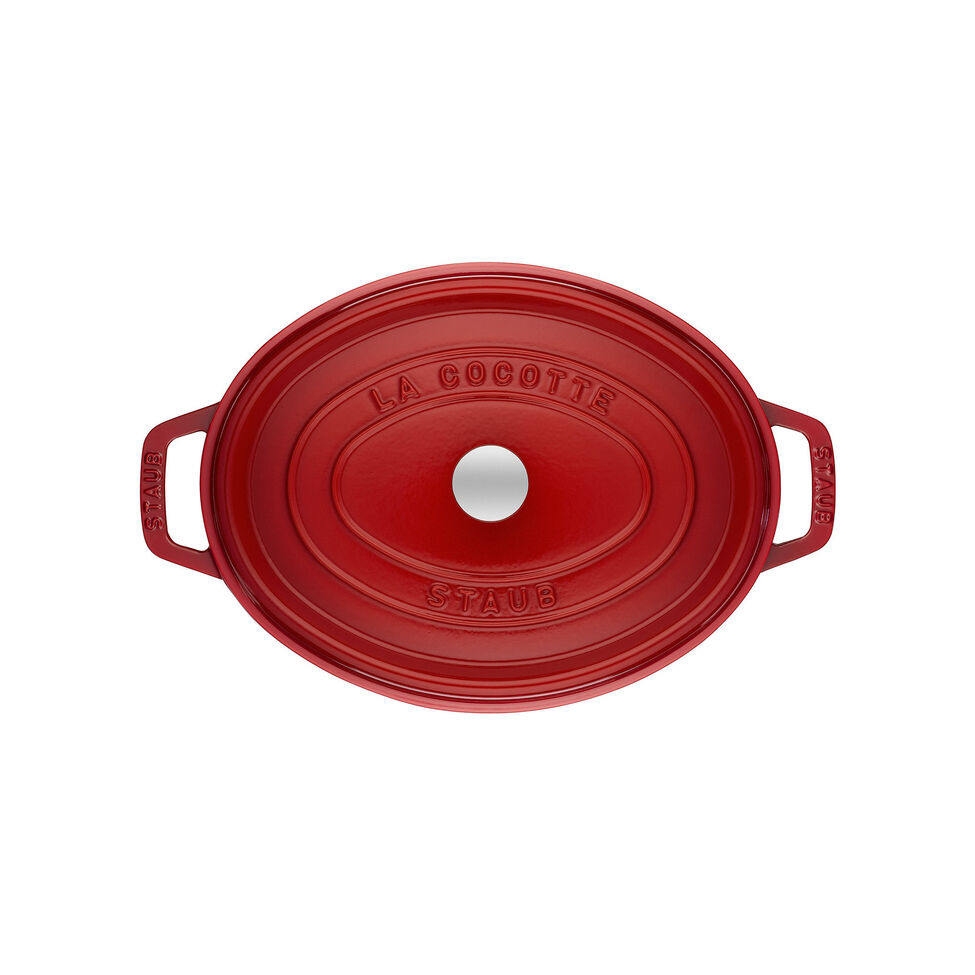 Cocotte 23 cm, oval, Kirsch-Rot, Gusseisen