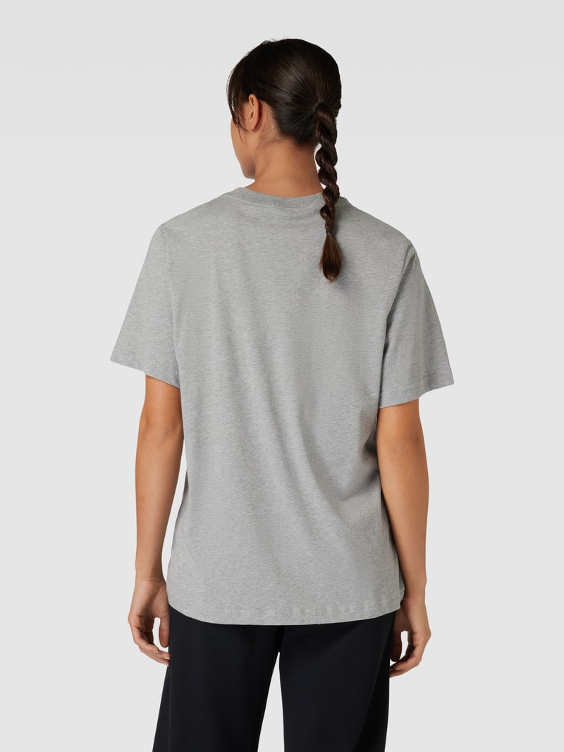 Oversized T-Shirt mit Label-Print in dunkelgrau