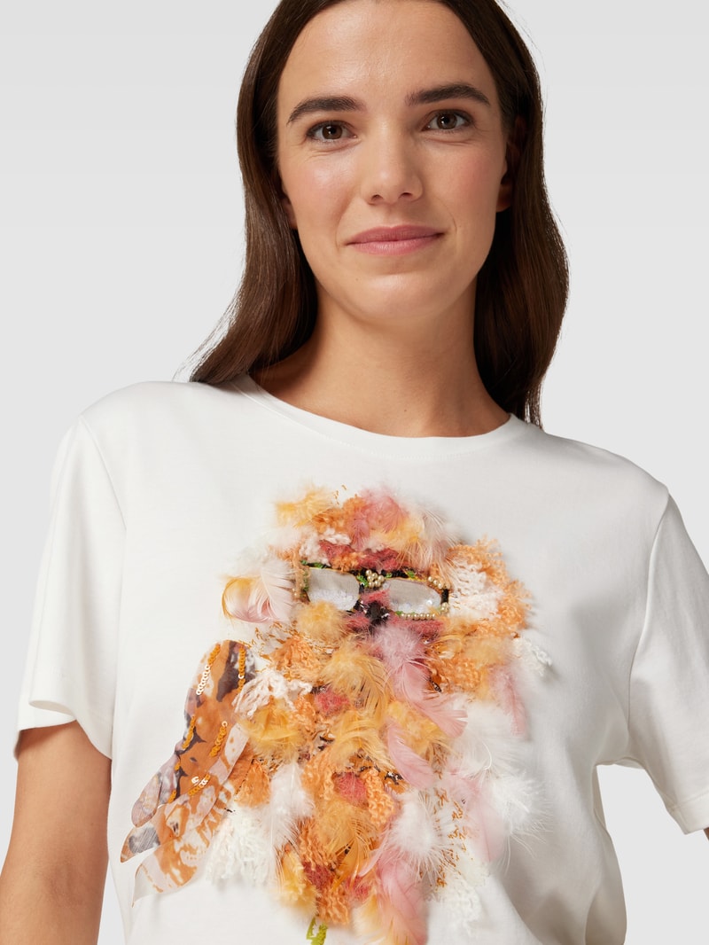 T-Shirt mit Rundhalsausschnitt in offwhite