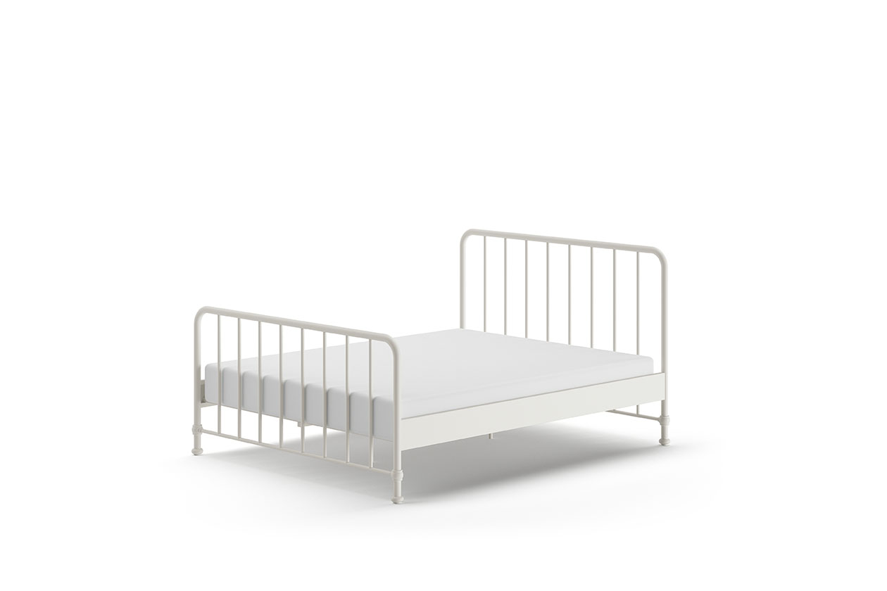 VIPACK Jugendbett BRONXX mit Liegefläche 160 xx 200 cm, Ausf. Metall Weiß matt