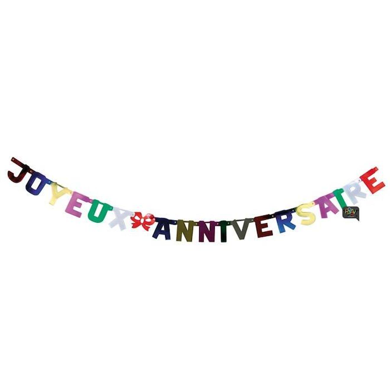 Guirlande Joyeux Anniversaire métal noir