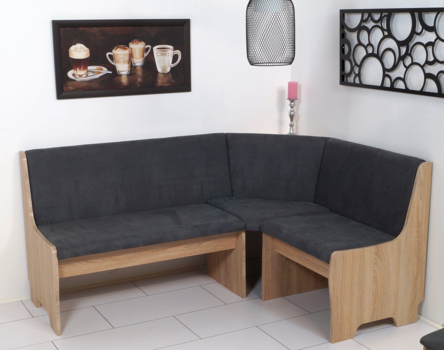 Stolebaenk Eckbankgruppe Bremen OLNITI, (Eckbank Set, 1xEckbank, 1xTisch, 2x Stuhl), beidseitig aufbaubar