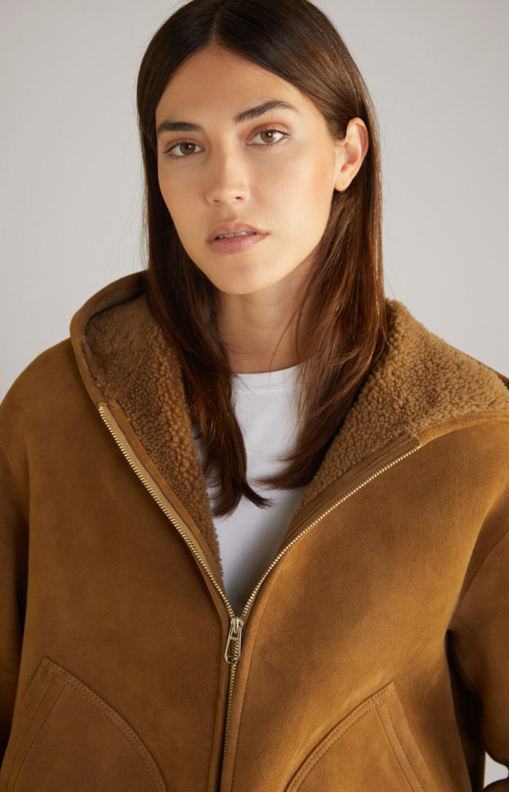 Shearling-Jacke in Camel