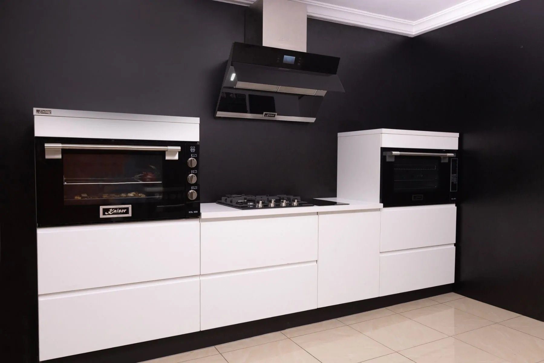 Kaiser Küchengeräte Backofen-Set EG 9371+KG 9357, Einbau Gas Backofen 90 cm 98L +Gas-Kochfeld,Einbau Gasherd 90cm