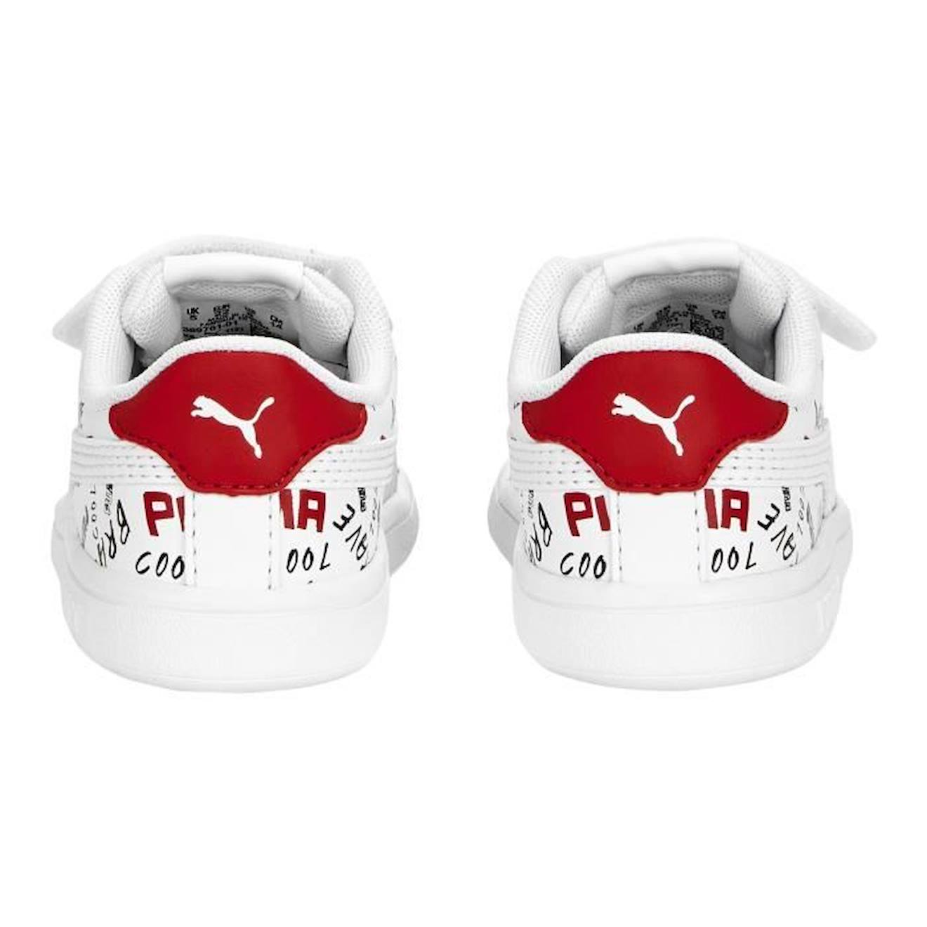 Basket à Scratch Enfant Puma Smash v2 Brand LoveVInf blanc