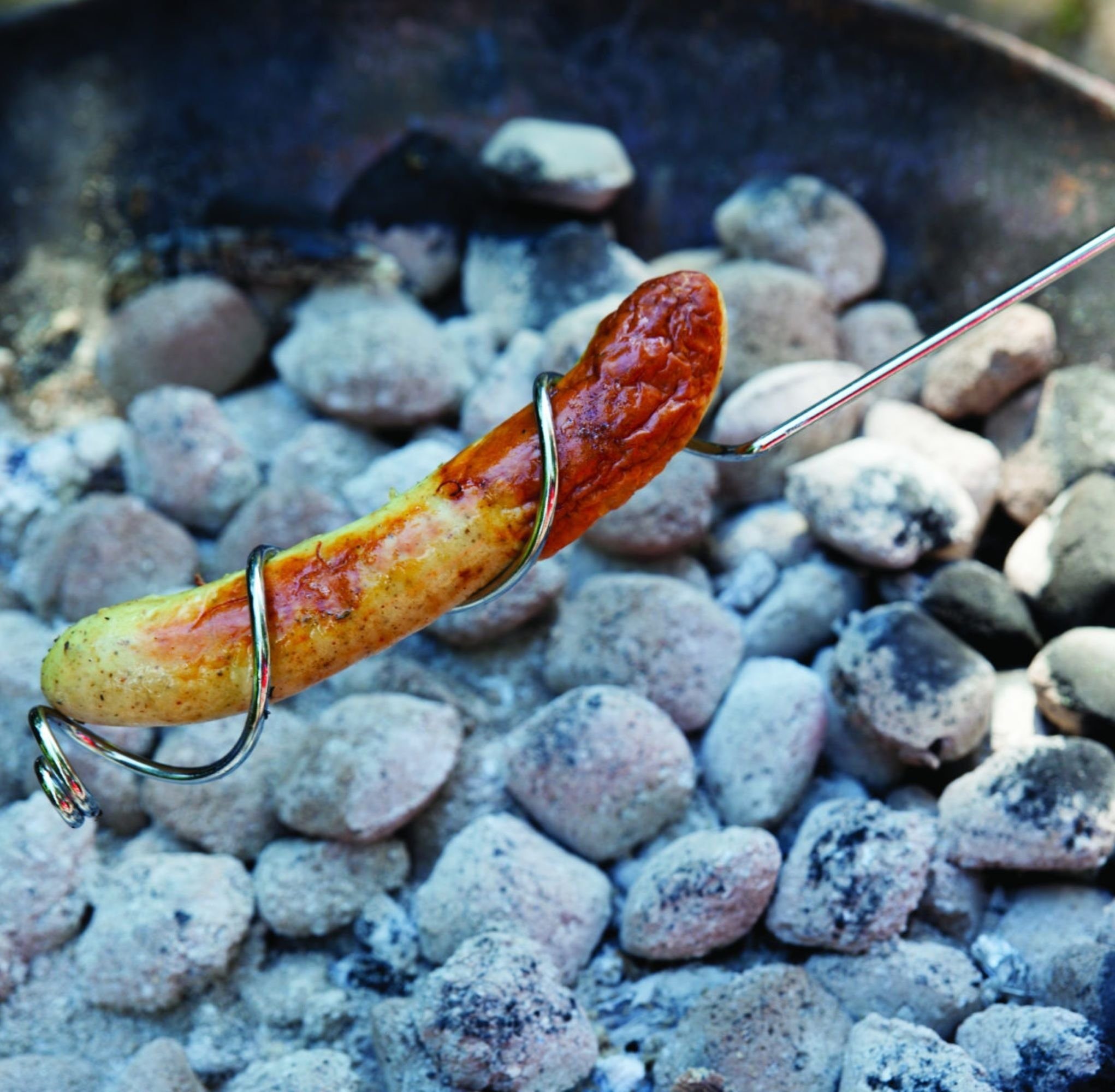 esschert design Feuerschale BBQ Wurst Spieß 75 cm Grill Halterung Stick Camping Lagerfeuer Kamin Grill Holz, (1 x Wurst-Spieß)