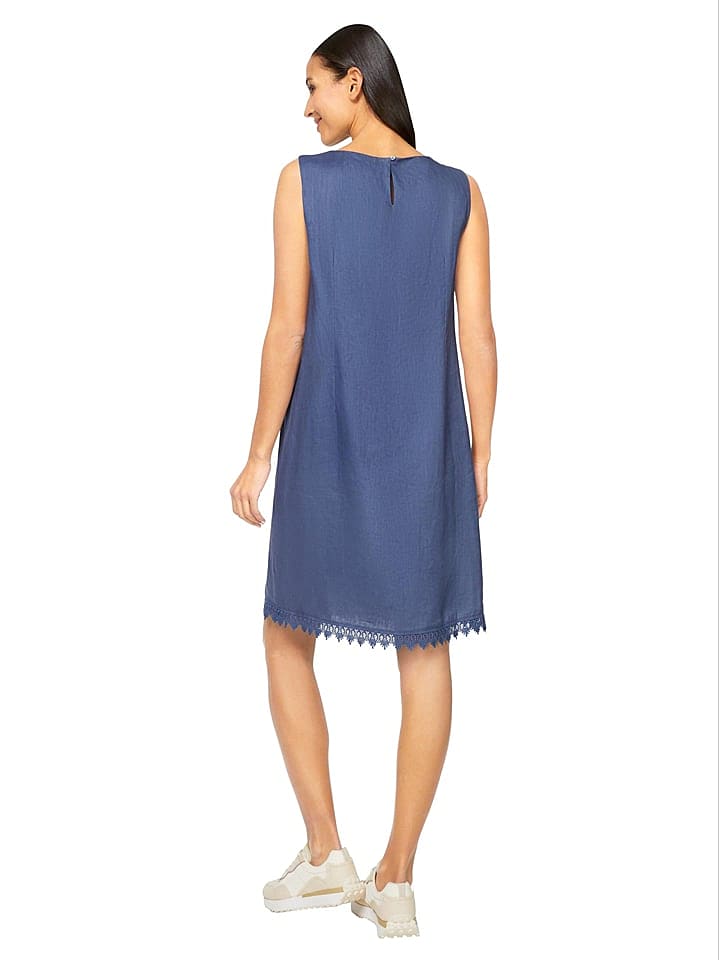 Heine Leinen-Kleid in Blau günstig kaufen 36