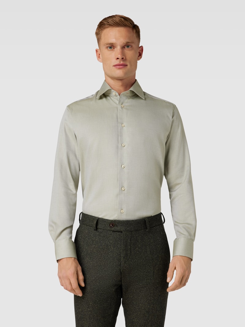 Modern Fit Business-Hemd mit Allover-Muster in lindgrün