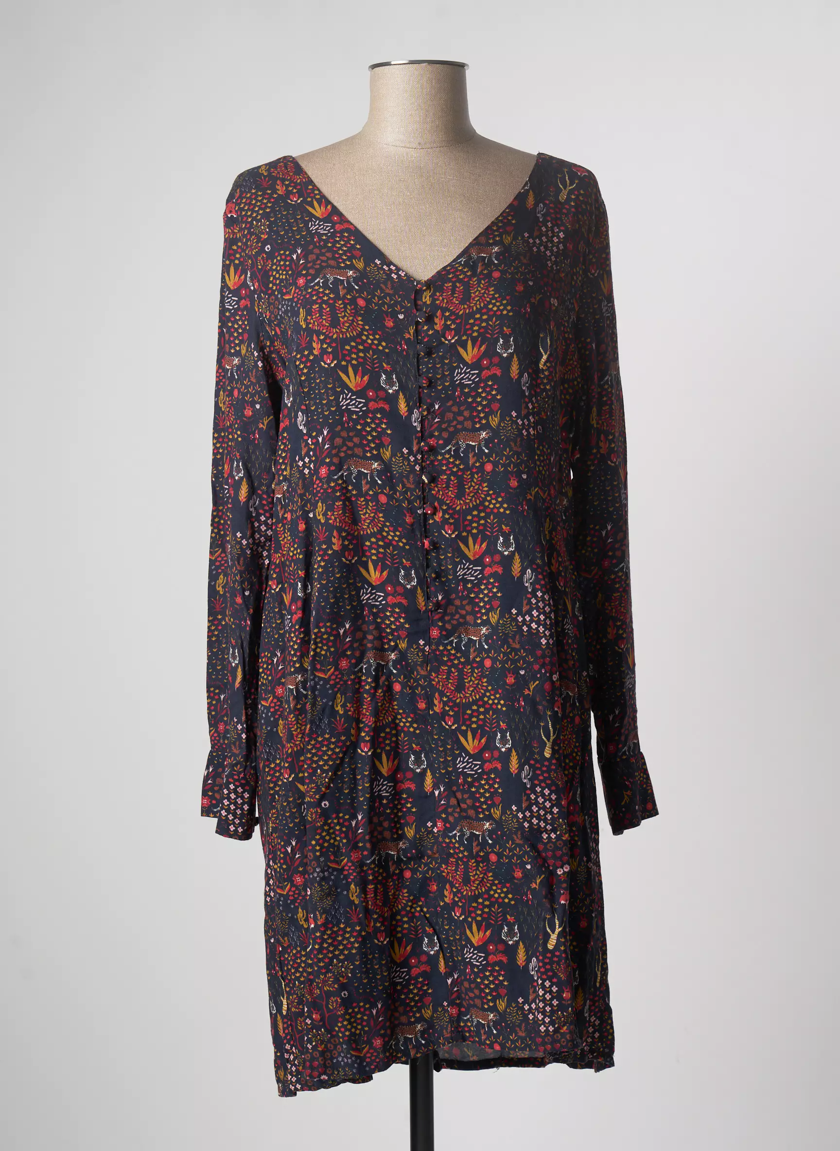 Surkana Robes Mi Longues Femme couleur bleu