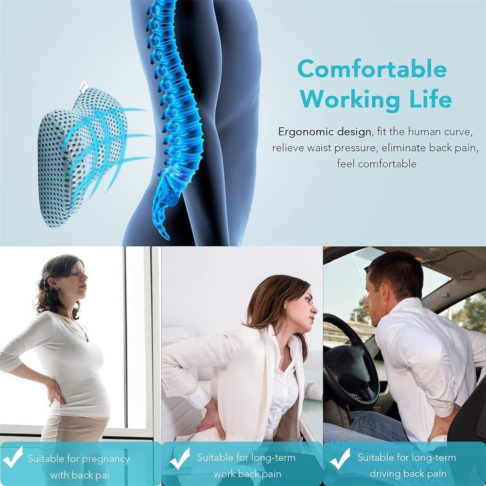 Runxizhou Keilkissen Lendenwirbelstützkissen Orthopädisch Lendenkissen Die Taille kissen, 1-tlg.