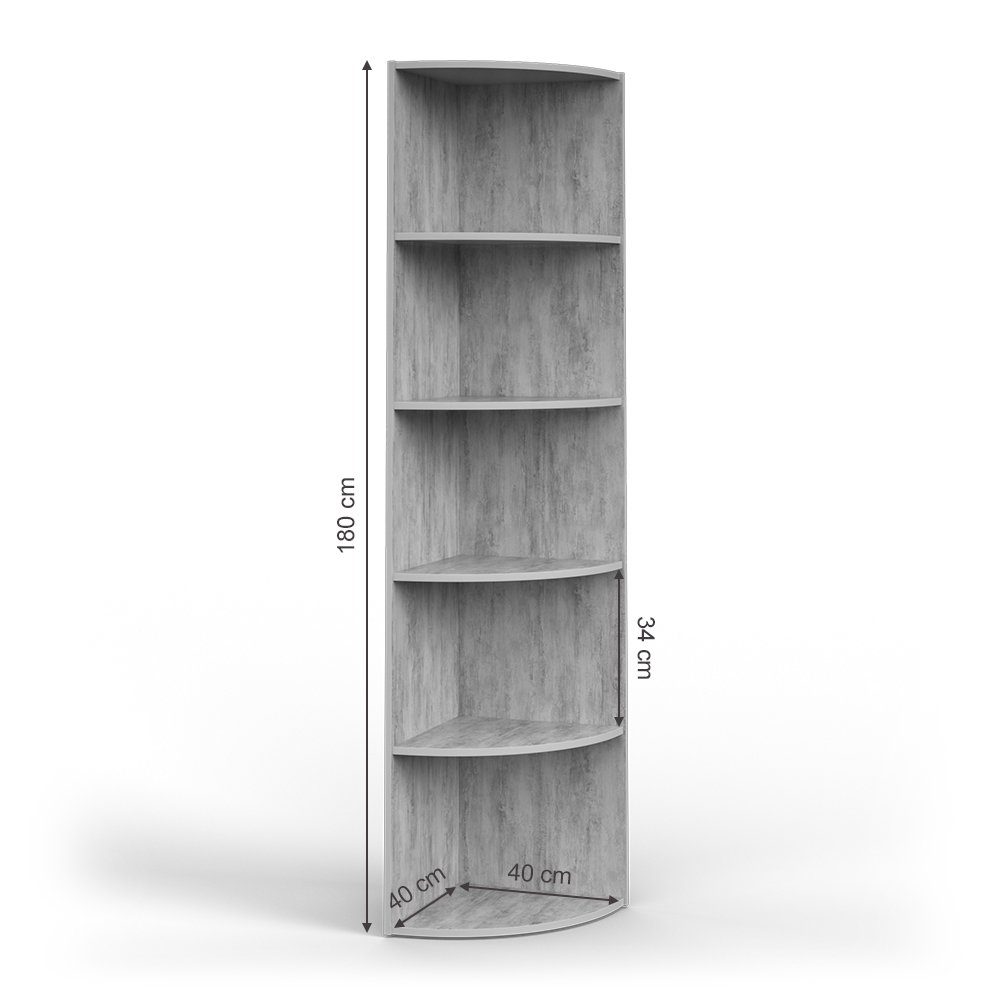 Vicco Eckregal Wandregal Winkelregal 180 x 40 cm ECKI Beton