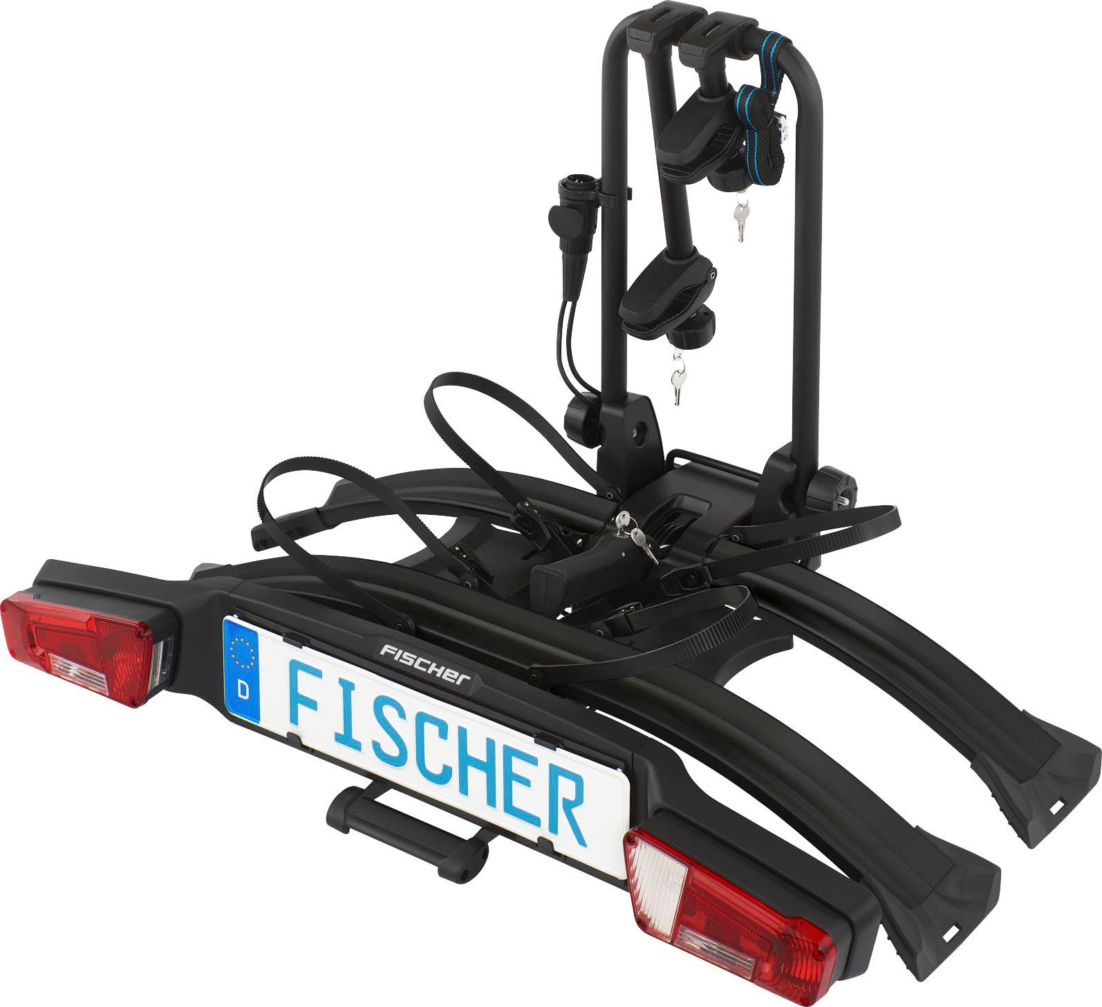 FISCHER Fahrrad Kupplungsfahrradträger RoadLine Black, für max. 2 Räder, geeignet für alle Fahrradtypen