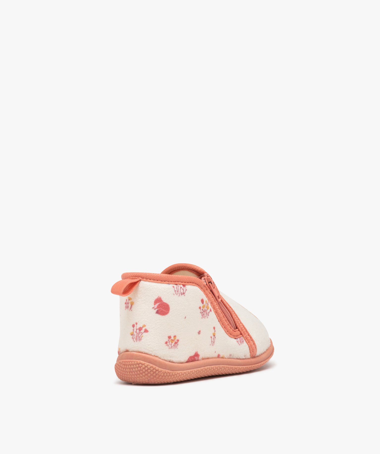 Chaussons bébé fille bottillons à zip imprimés renard rose | GEMO