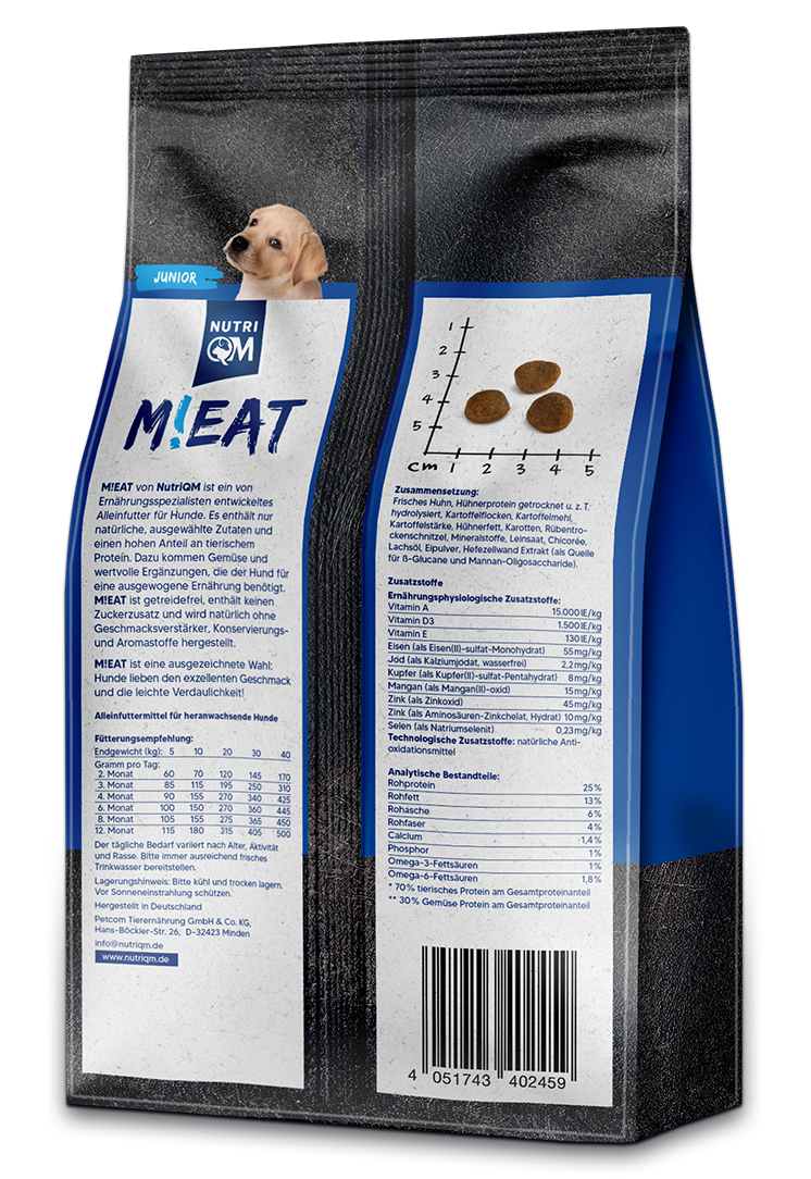 NutriQM Hundetrockenfutter NutriQM M!EAT Junior 5 x 1,4 kg