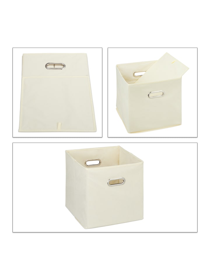 relaxdays 2x Aufbewahrungsbox in Beige - 30 cm günstig kaufen onesize