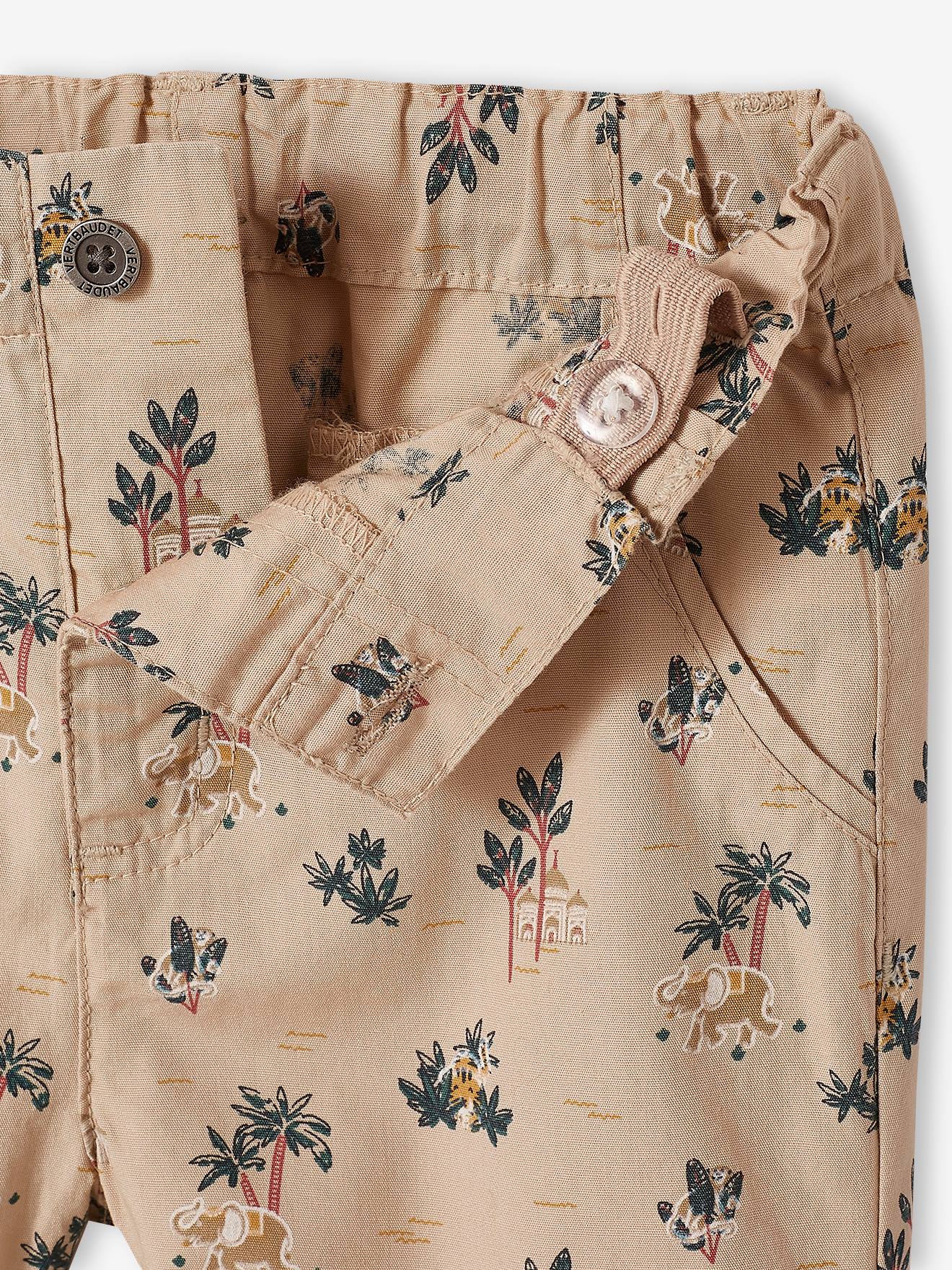 Ensemble chemise et short bébé taupe clair imprimé