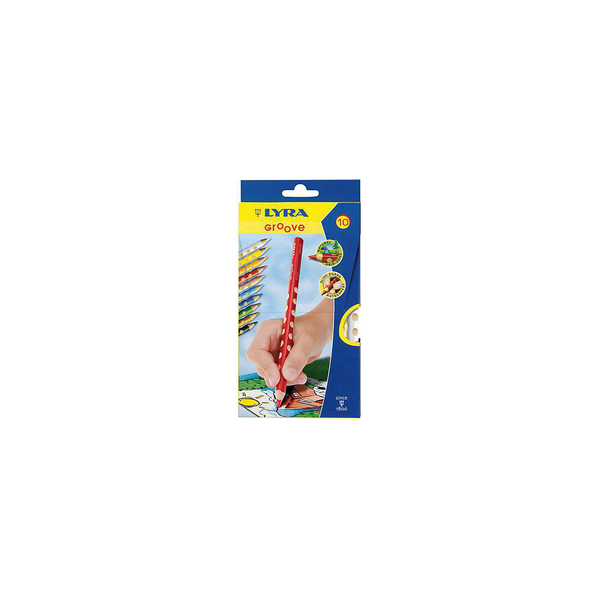 GROOVE Natural Grip Farbstifte, 10 Farben