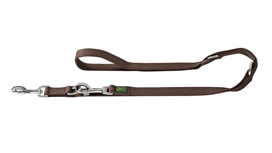 Hunter Verstellbare Hunde Nylon Führleine Extra Long, Farbe: Braun, Länge: 300 cm, Breite: 25 mm