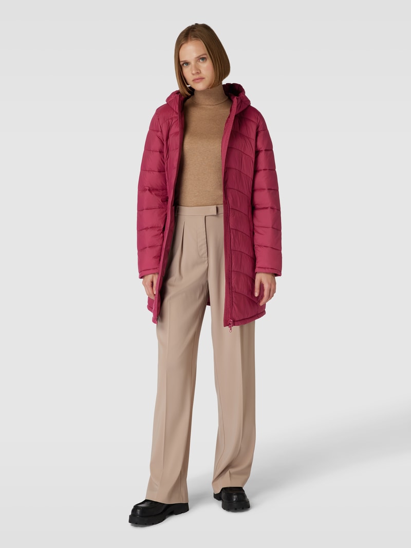 Steppjacke mit Kapuze Modell 'SIBIRIA' in bordeaux rot