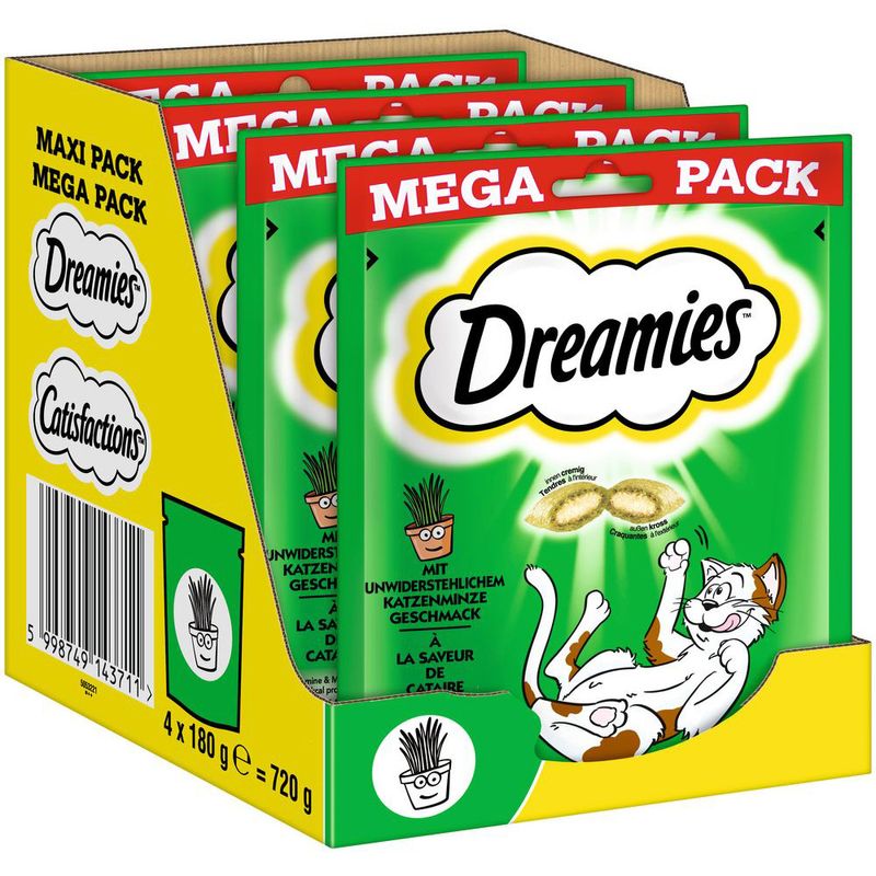 Sparpaket Dreamies Katzensnacks Mega Pack 4 x 180 g