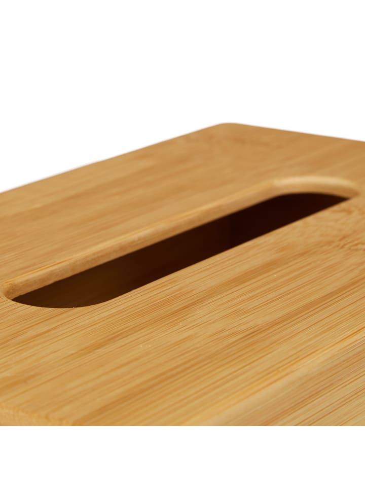 relaxdays Kosmetiktücherbox in Natur - (B)27,5 x (H)8,5 x (T)15,5 cm günstig kaufen onesize