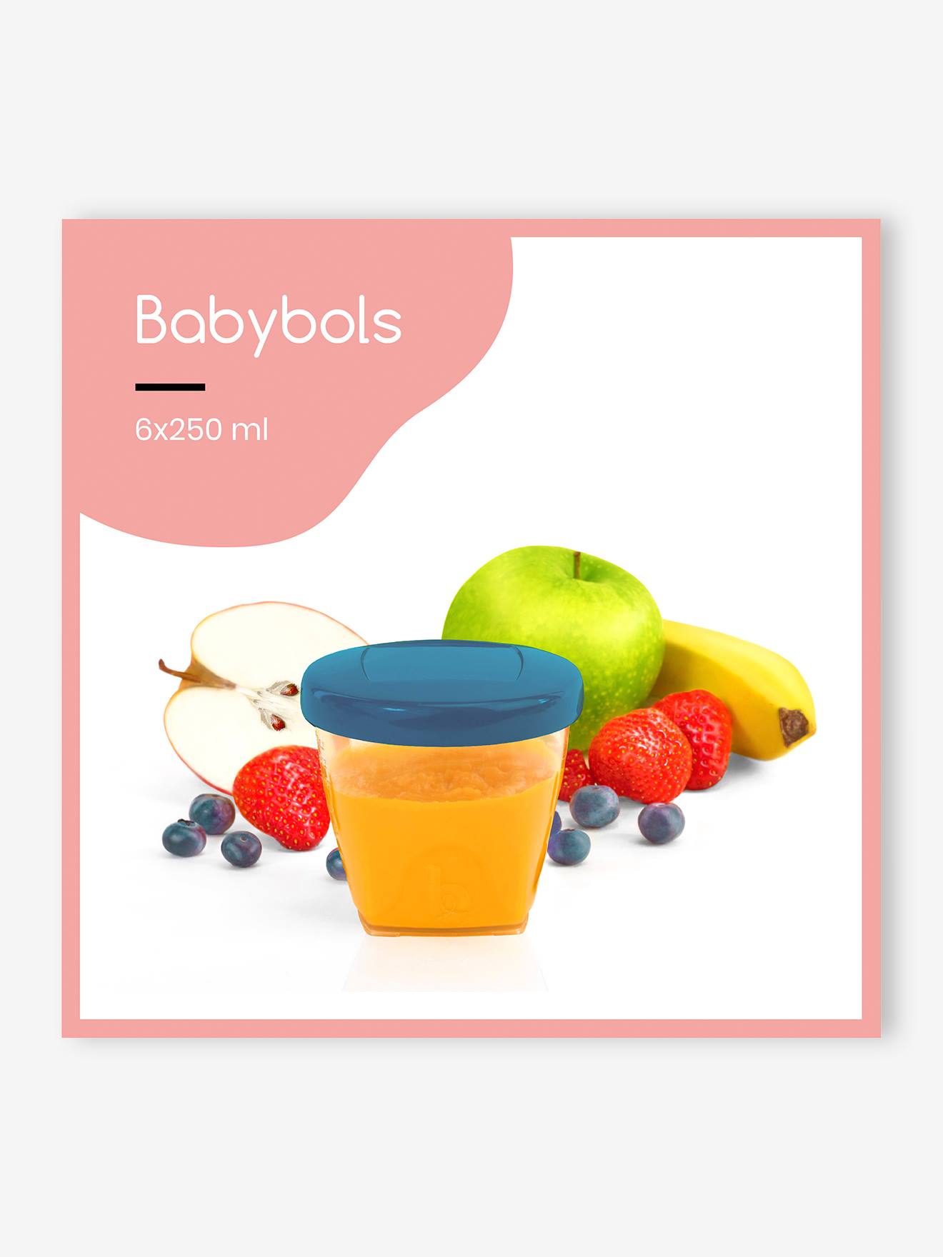 Babymoov 6er-Set Babybrei-Vorratsdosen BABYBOL BABYMOOV, 250 ml - farblich sortiert