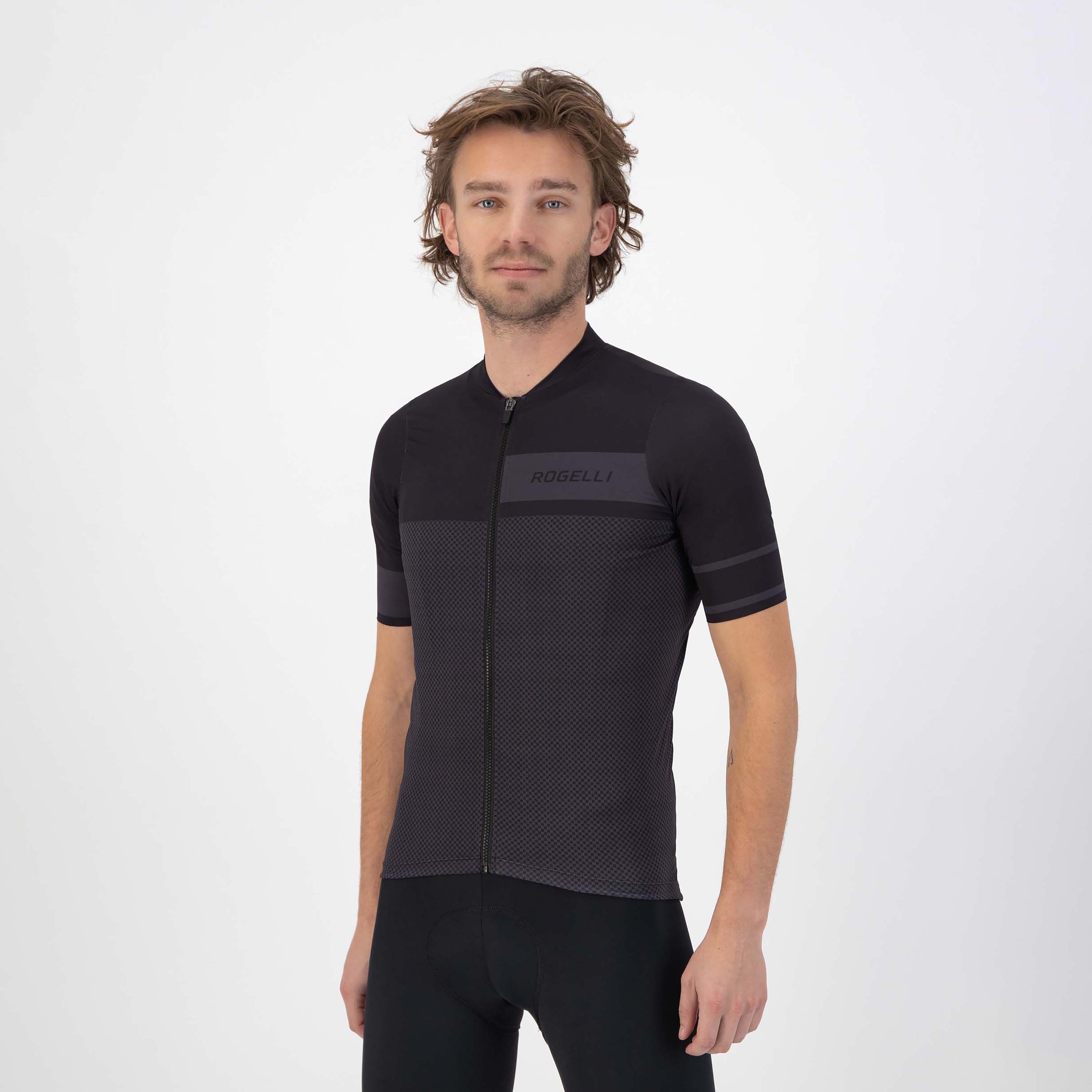 Rogelli Block Schwarz Herren Radtrikot Kurzarm