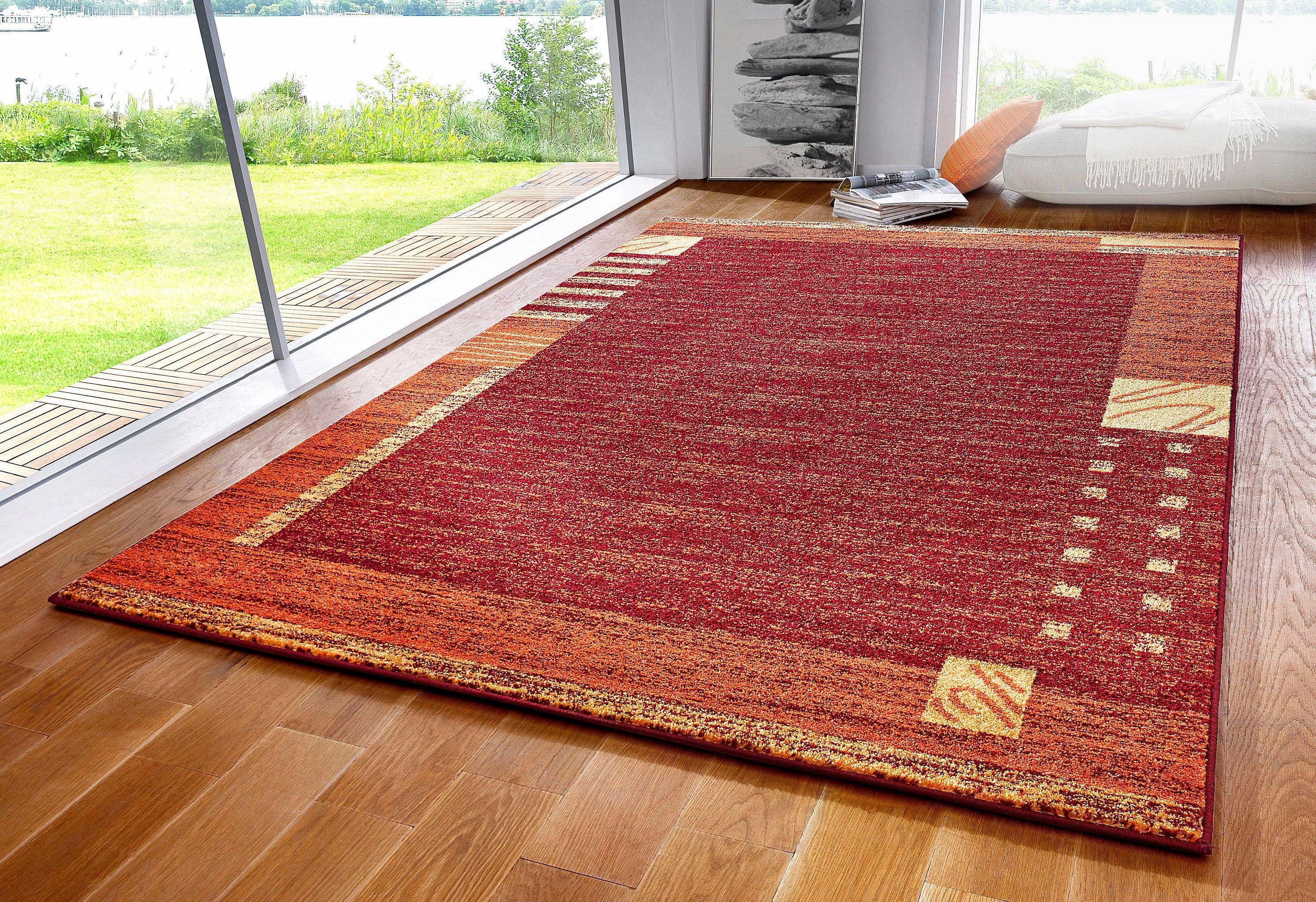 Teppich Jonas, my home, rechteckig, Höhe: 8 mm, flacher Teppich,Kurzflor, Weich, Pflegeleicht, Elegant, Bordüre