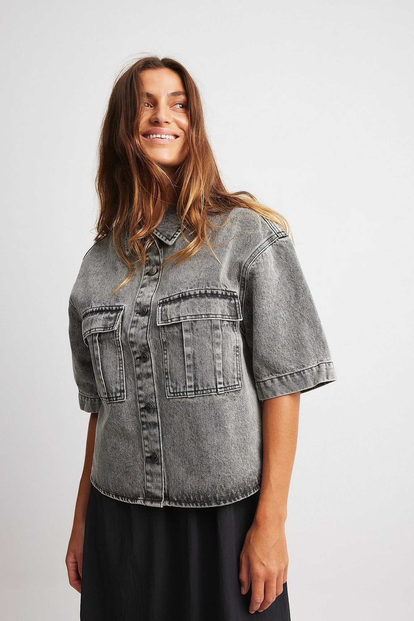 Kastenförmiges Jeanshemd
