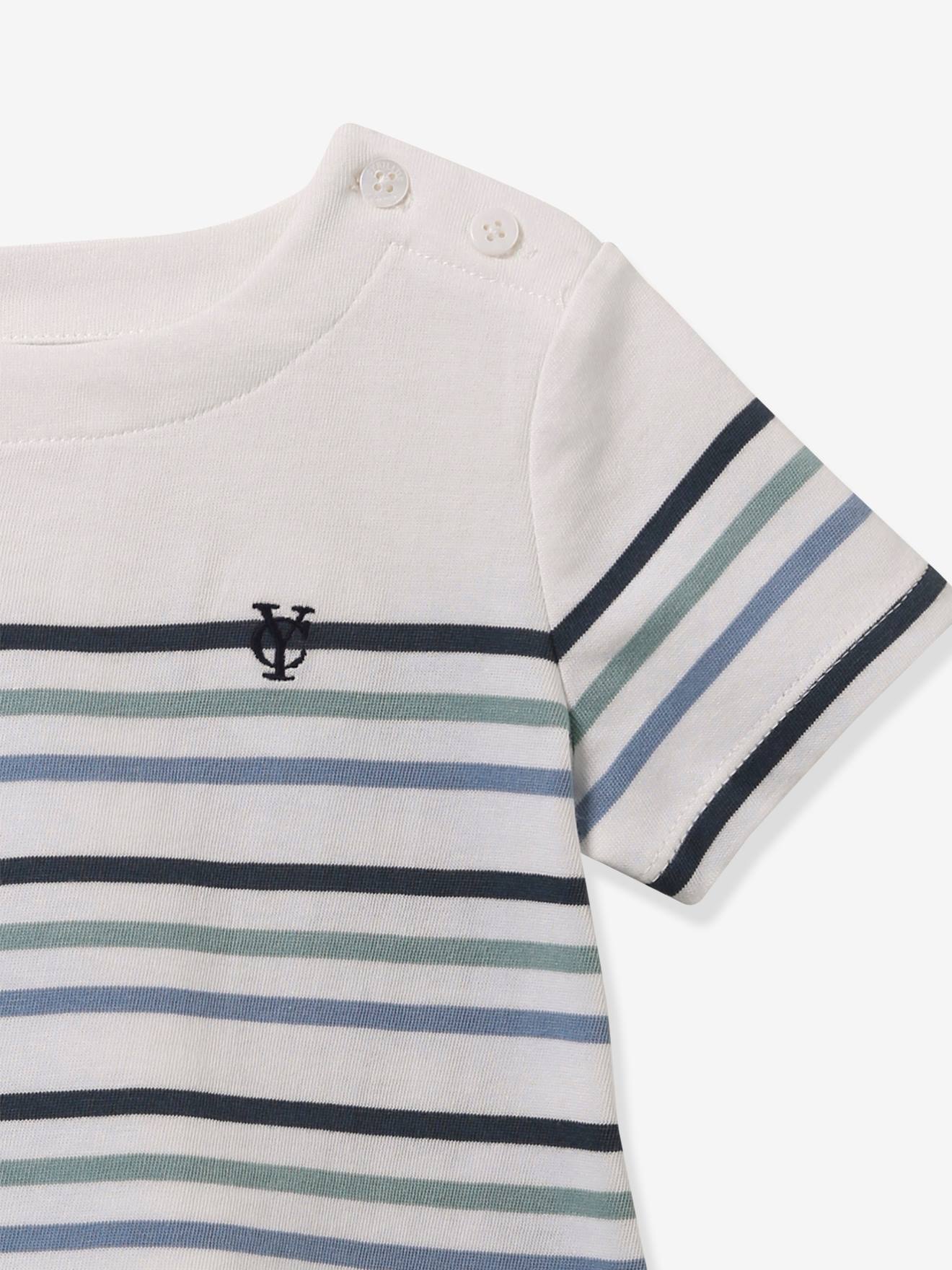 Cyrillus Baby T-Shirt aus Bio-Baumwolle CYRILLUS - grün gestreift