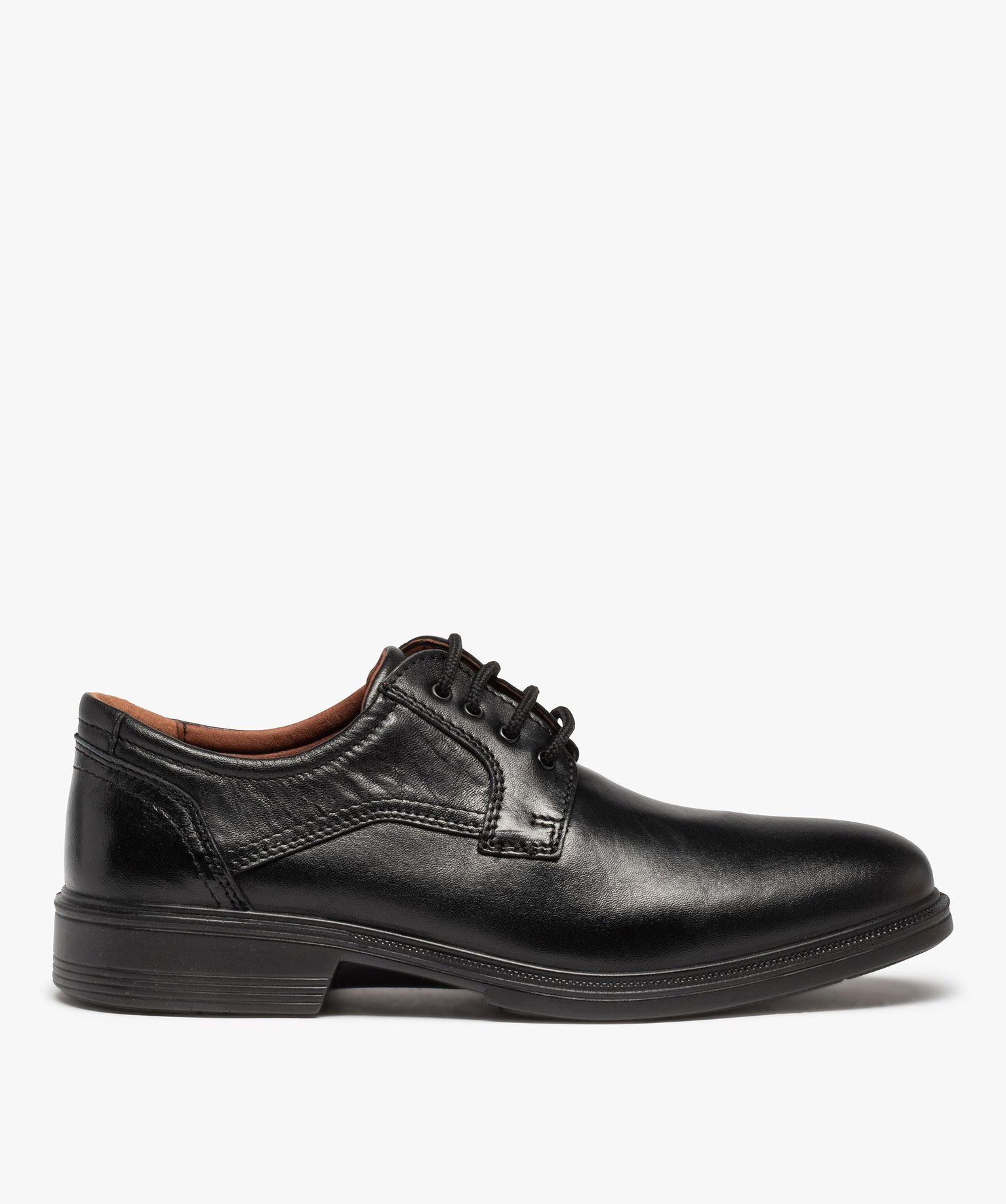 Derbies homme confort unis à semelle amortissante noir | GEMO