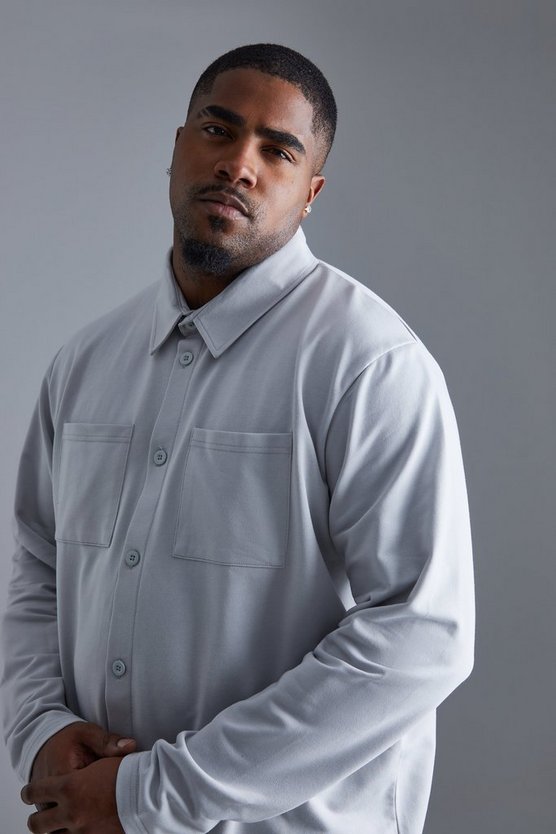 Plus Utility-Overshirt aus Jersey