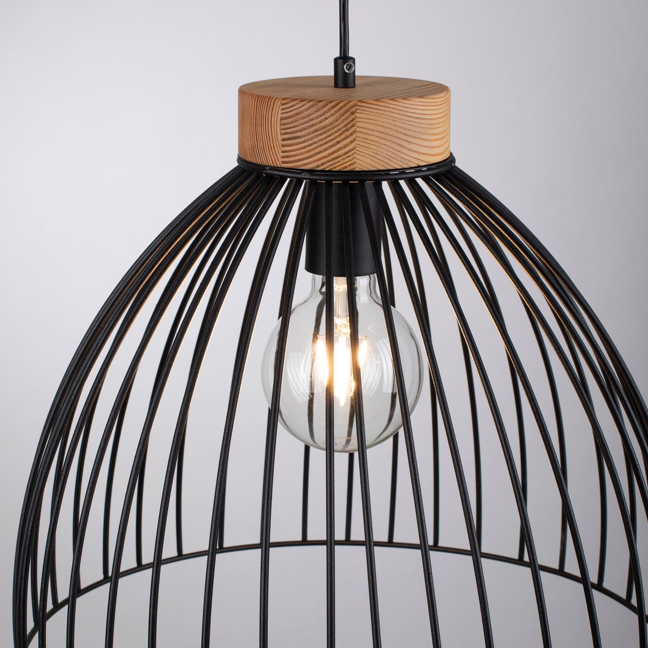 JUST LIGHT LeuchtenDirekt LAMI, Pendelleuchte 1-flammig, E27 Leuchtmittel a max. 25,00 Watt, Metallschirm, Ø40cm, schwarz
