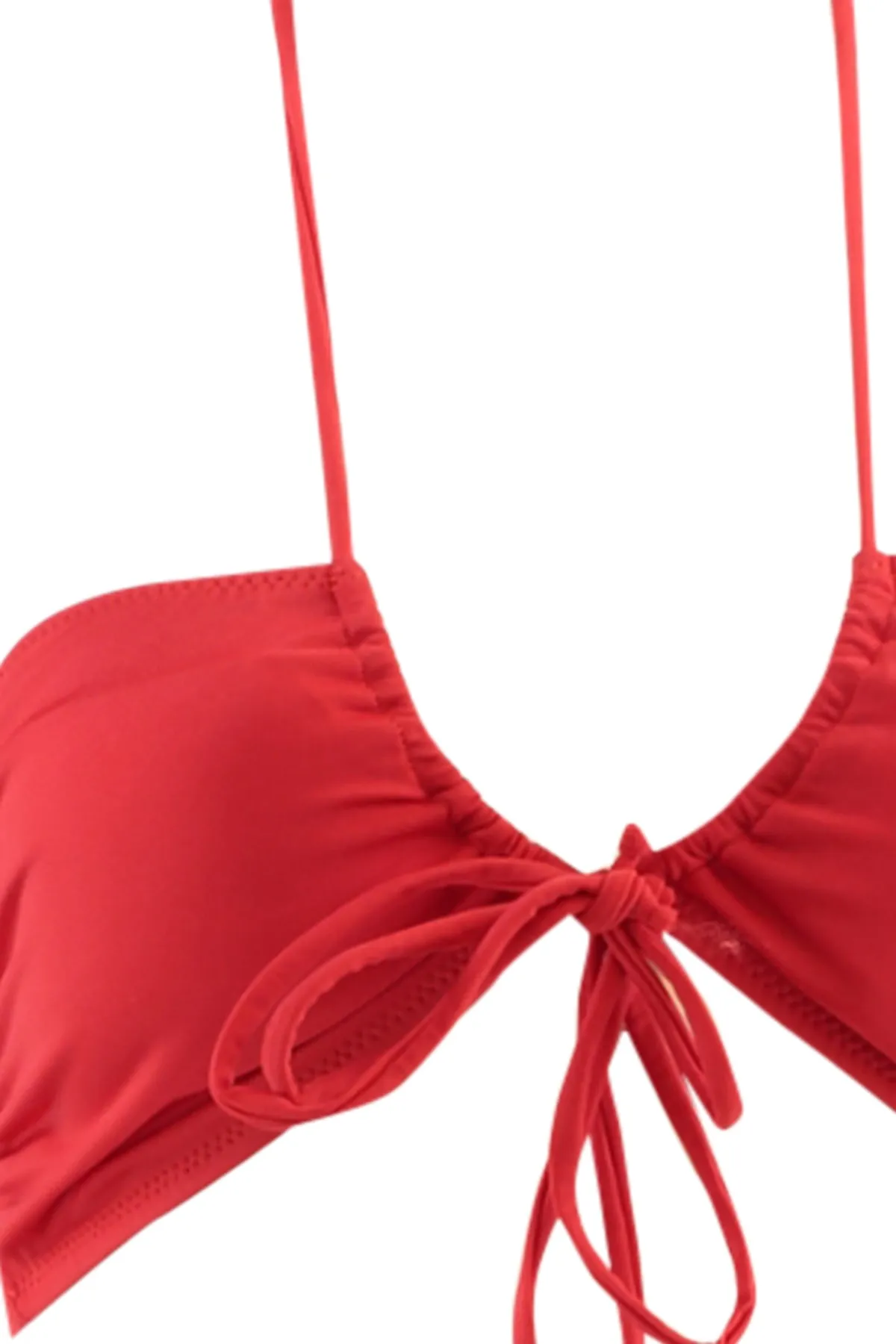 Trendyol Collection  Rotes Bikinioberteil mit Bindedetail TBESS21BU0411