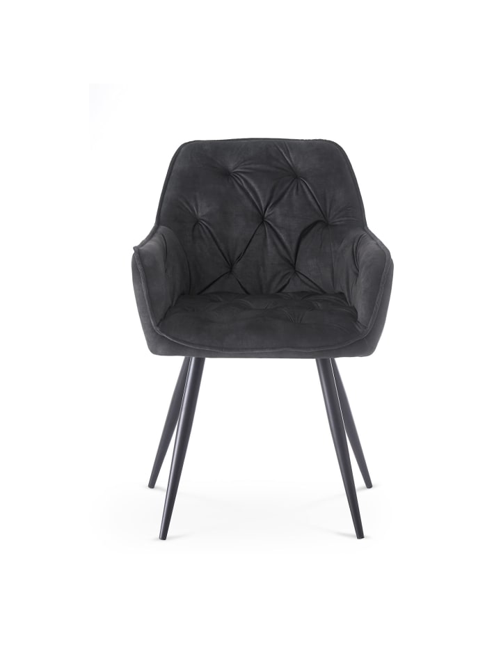 B&D Home 2er-Set: Esszimmerstuhl DIETER in Anthrazit - (B)56 x (H)84 x (T)61 cm günstig kaufen onesize
