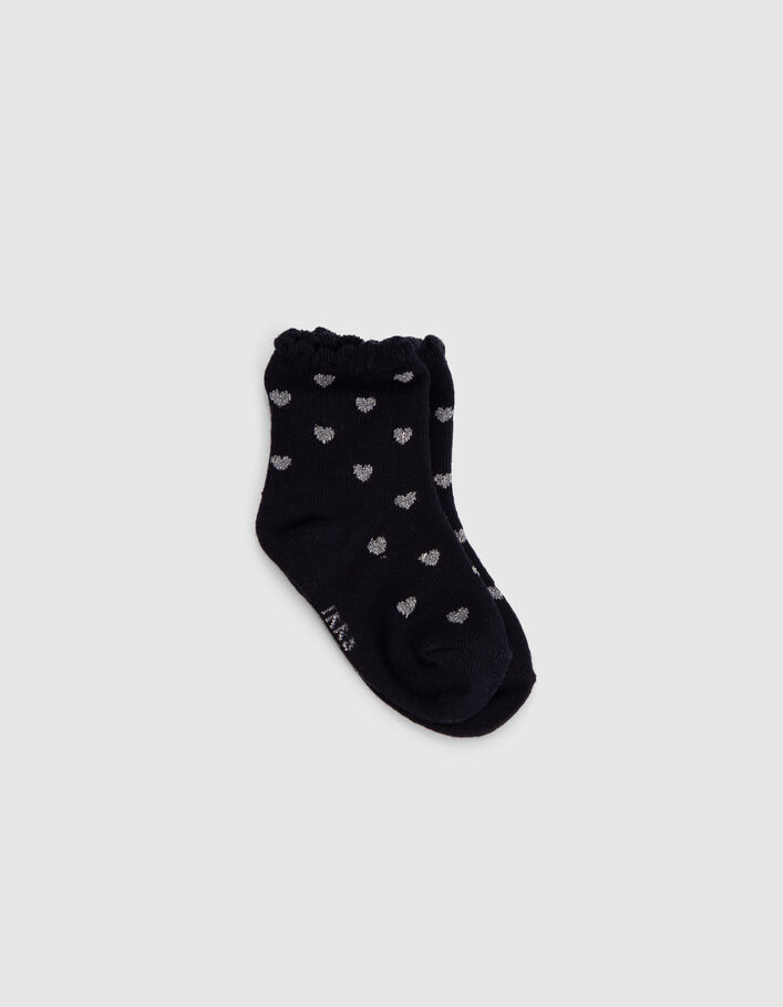 Chaussettes marine, silver et écrues bébé fille