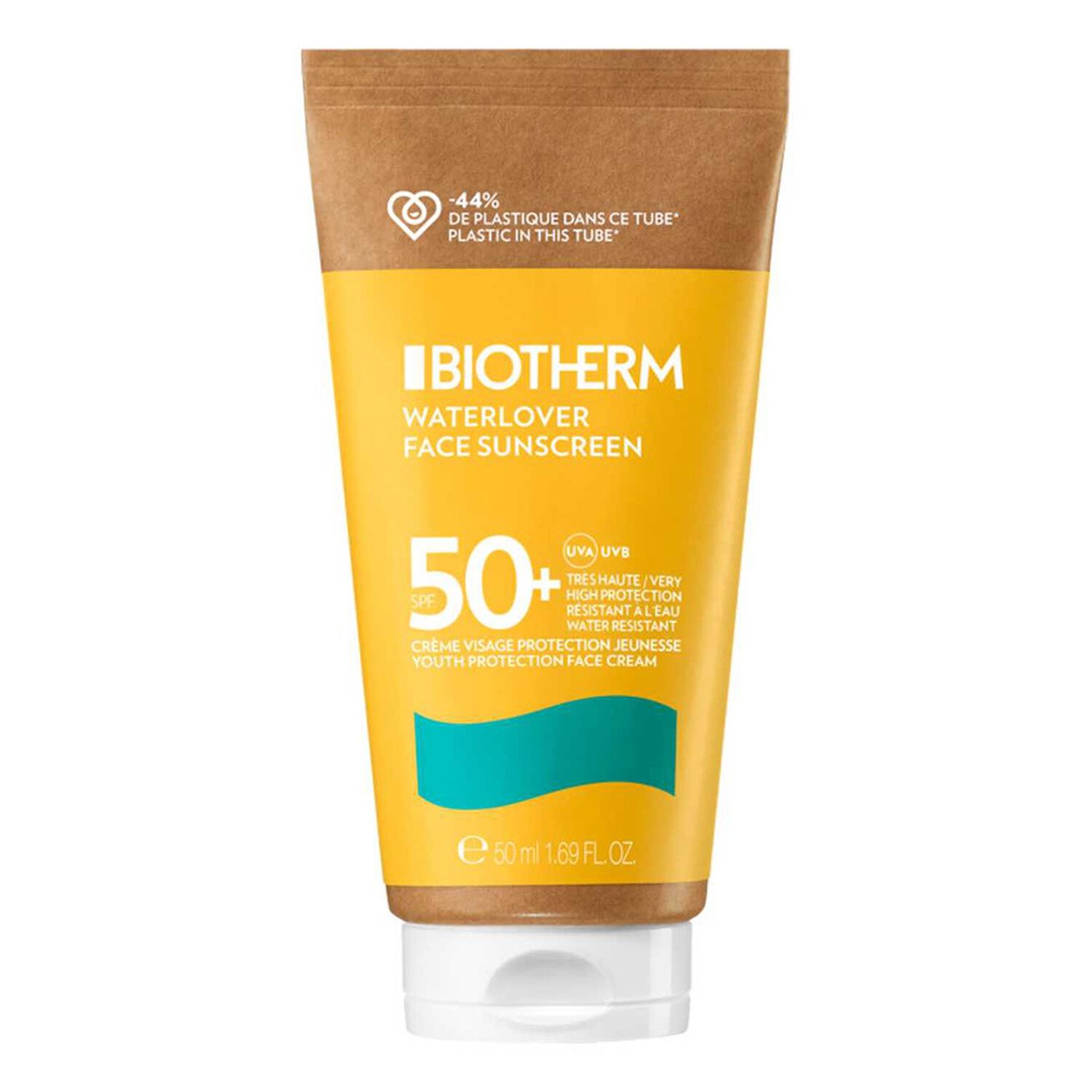 Biotherm Waterlover crème solaire visage SPF50+ Crème solaire visage protection jeunesse pour prévenir le photovieillissement