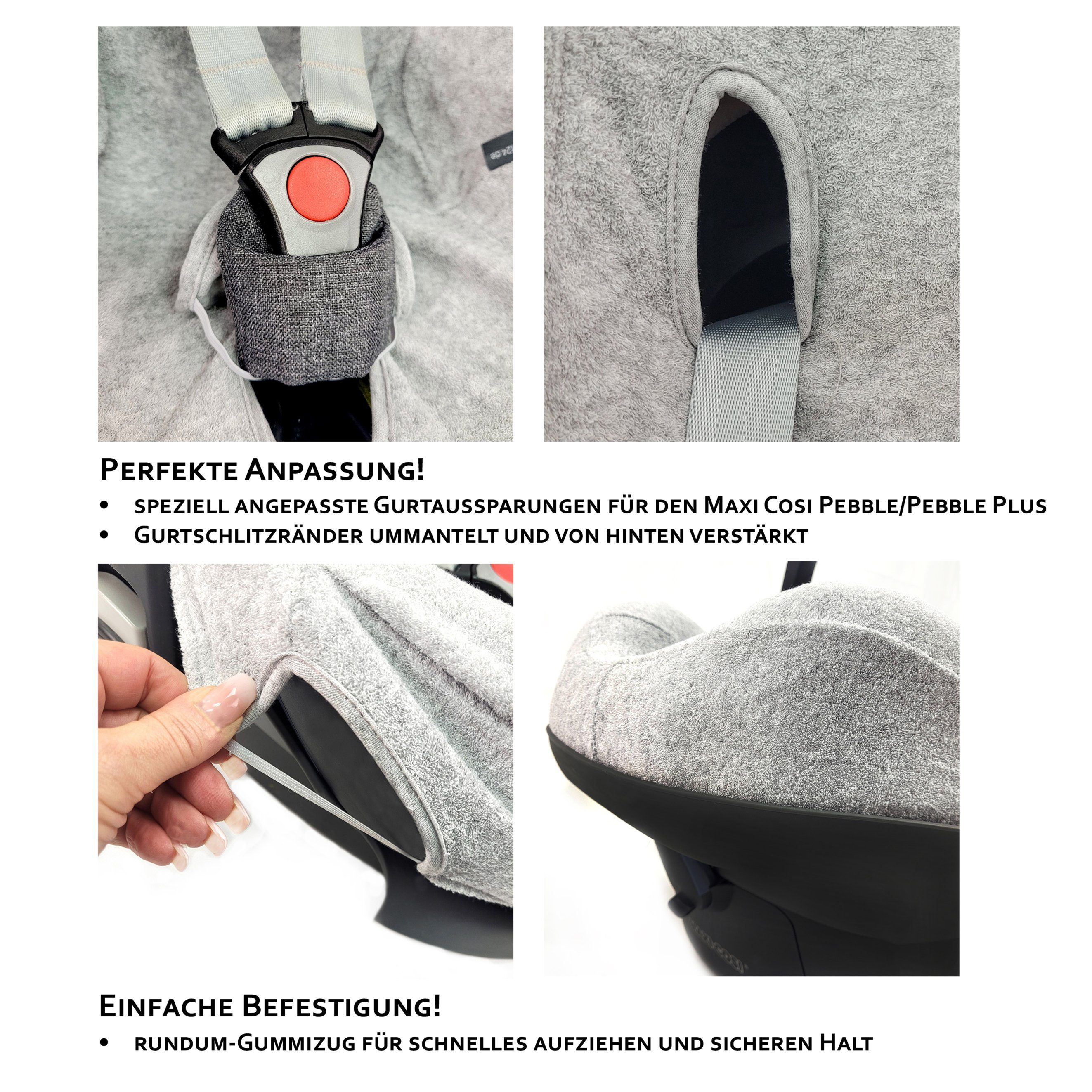 BambiniWelt by Rafael K. Babyschale Sommerbezug Bezug aus Frottee kompatibel mit Maxi Cosi Pebble, ab: Geburt, bis: 14 Monate