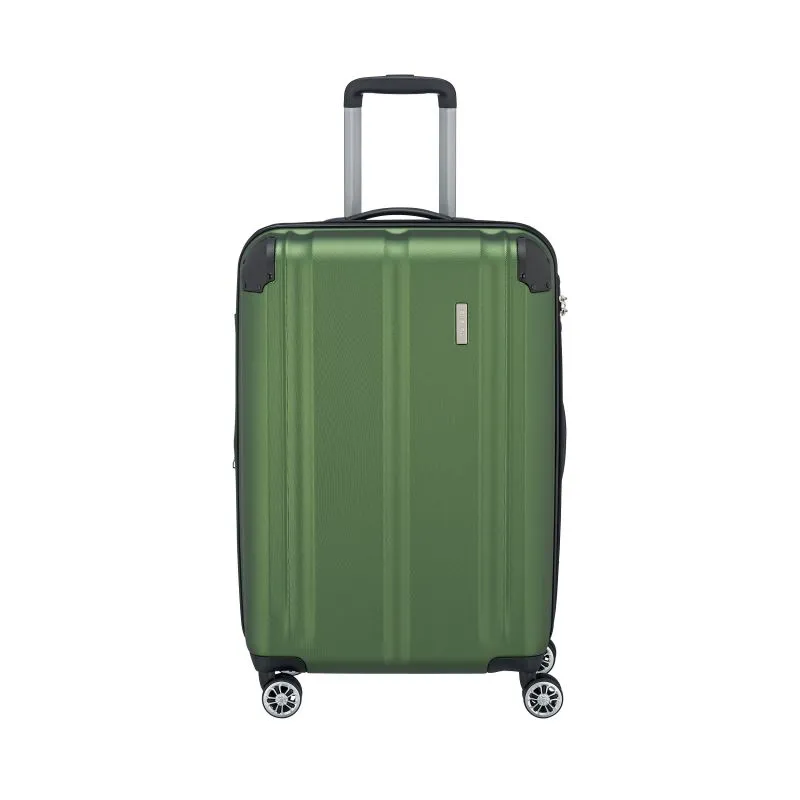 Travelite City Trolley mit 4 Rollen M 68cm EXP 78 Liter - Grün