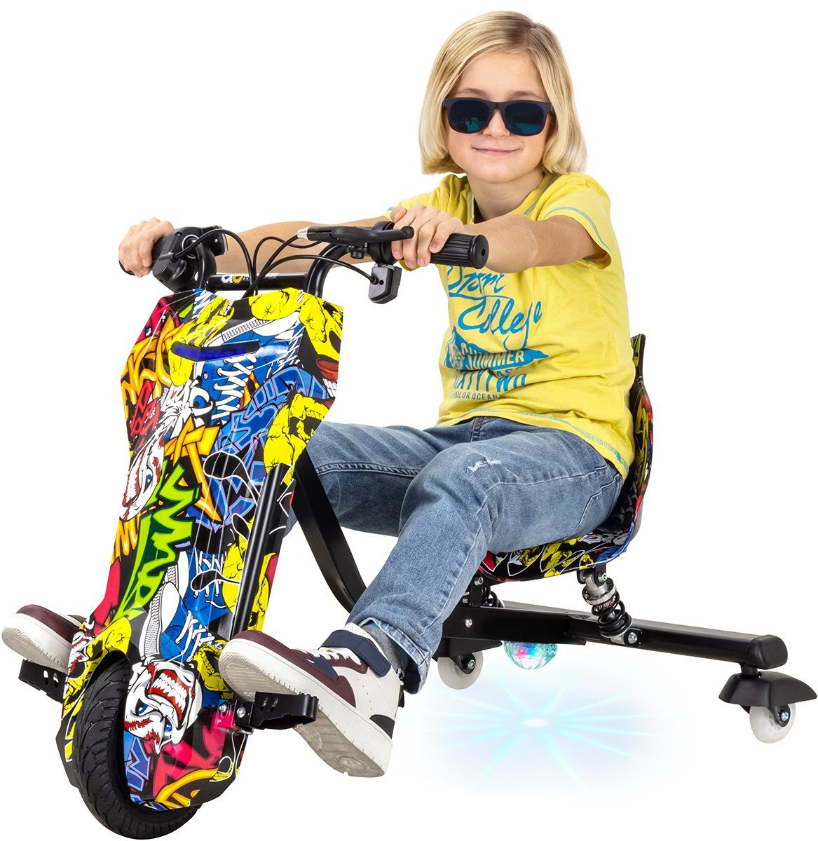 Actionbikes Motors three-wheel scooter drift scooter Drifter 360, 15.00 km/h, 250 watts - LED 360° wheels - suspension - 3 levels - drift trike