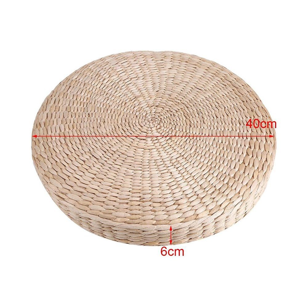Peysaitr Bodenkissen Tatami Kissen Bodenkissen Stroh Yogakissen Meditation Sitzkissen Rund
