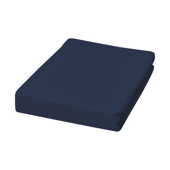 Jersey Spannbetttuch, 180-200 x 200 cm, marine