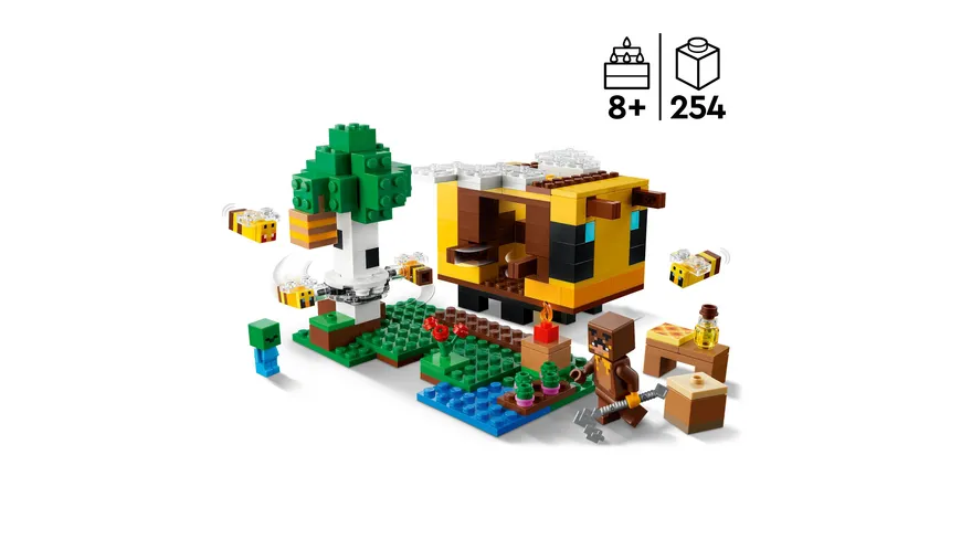 LEGO Minecraft 21241 Das Bienenhäuschen Set, Tier-Spielzeug