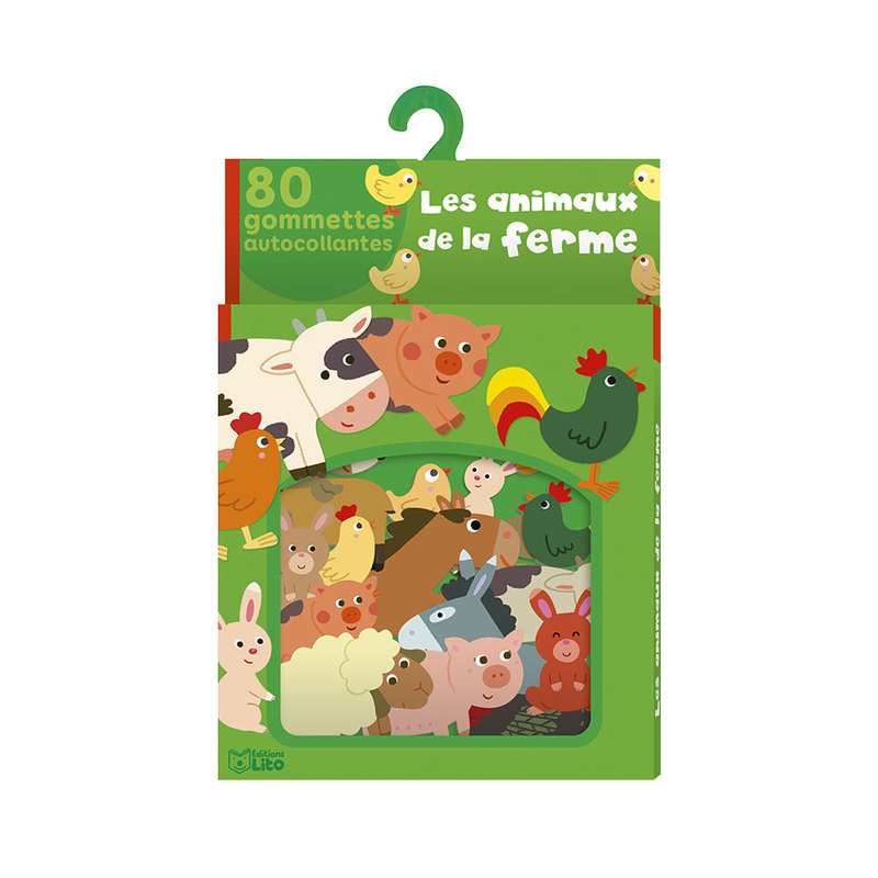 80 gommettes les animaux de la ferme - Lito
