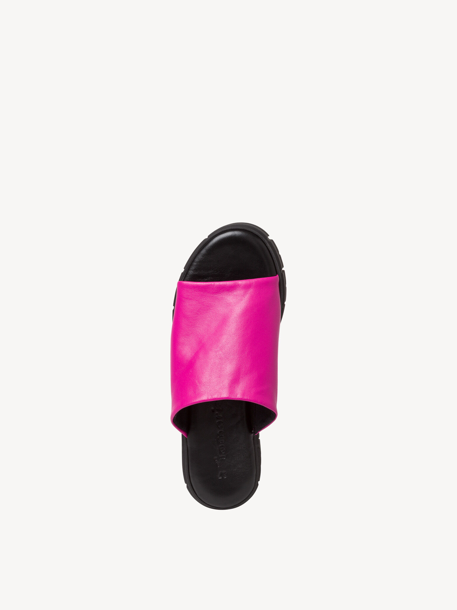 Mule en cuir - rose fuchsia